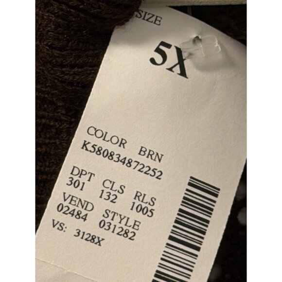 Brown Bliss Womens Open Knit Cardigan Sweater Sz 5X Acrylic cardigan. NWT - Picture 5 of 12